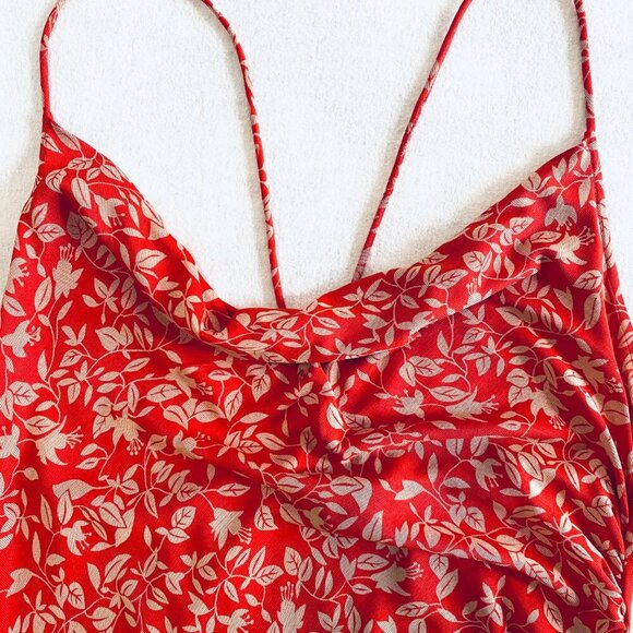 Diane von Furstenberg dress Women's 12 red silk slip dress spaghetti straps - Picture 4 of 10